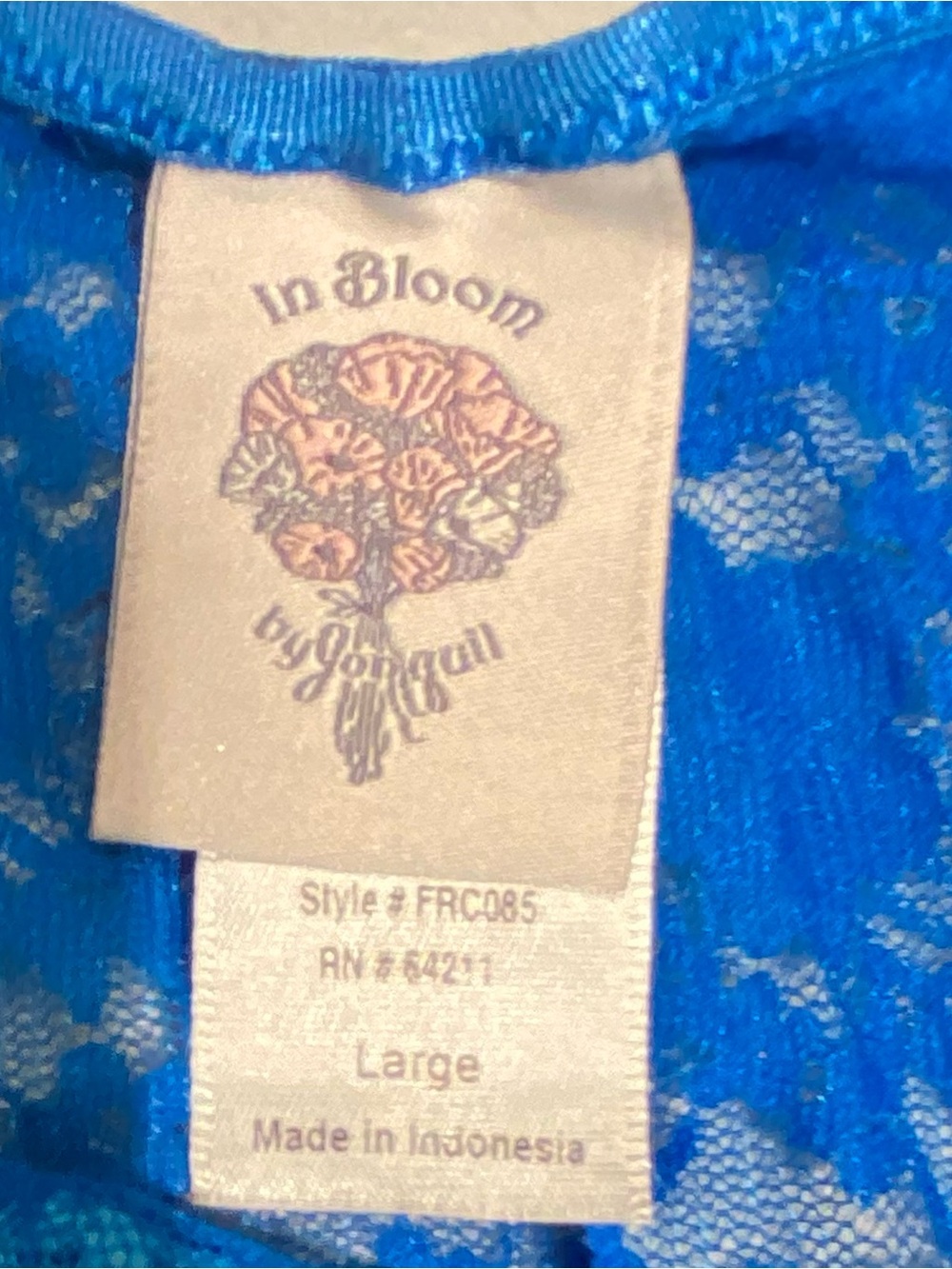 In Bloom Blue Lace Babydoll Set, size L - Picture 2 of 5